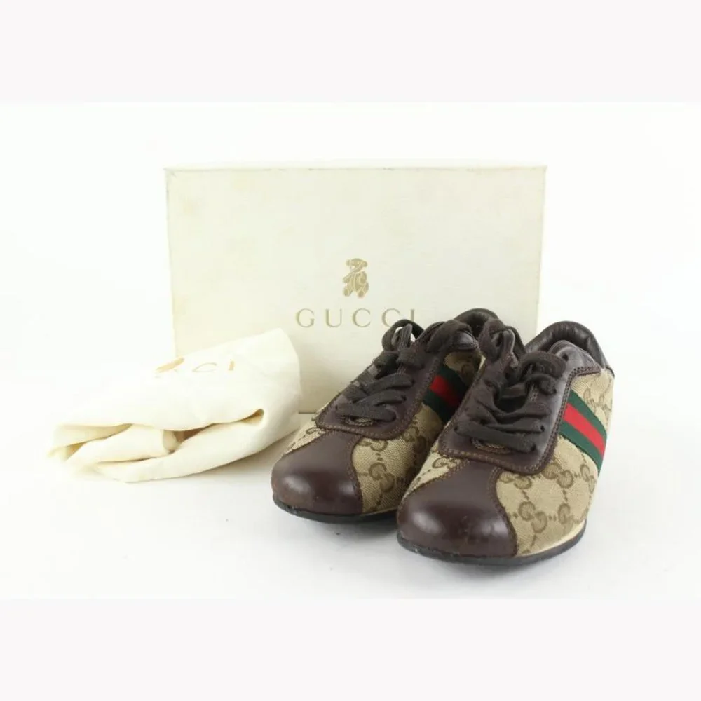 Gucci 1.5 US Kids Size Monogram GG Web Sneaker 322G1G